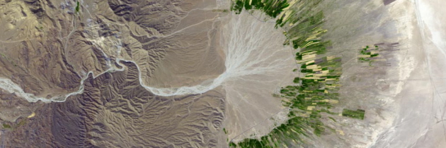 river in Iranian desert, NASA photo